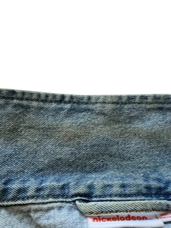 Nickelodeon denim trucker jacket Medium collared button up 90s kid light jean - Picture 4 of 6